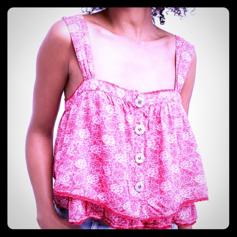 Free People Sweet Caroline Printed Tiered Top